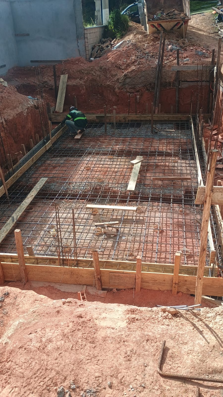 Armação e fundação de obra executada pela JM Construindo Sonhos